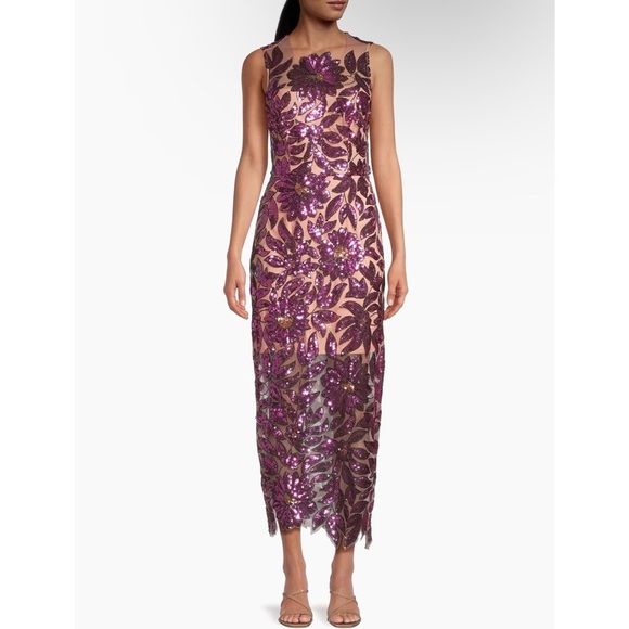 Milly Kinsley Floral Garden Sequin Maxi Dress NWT - Picture 2 of 9